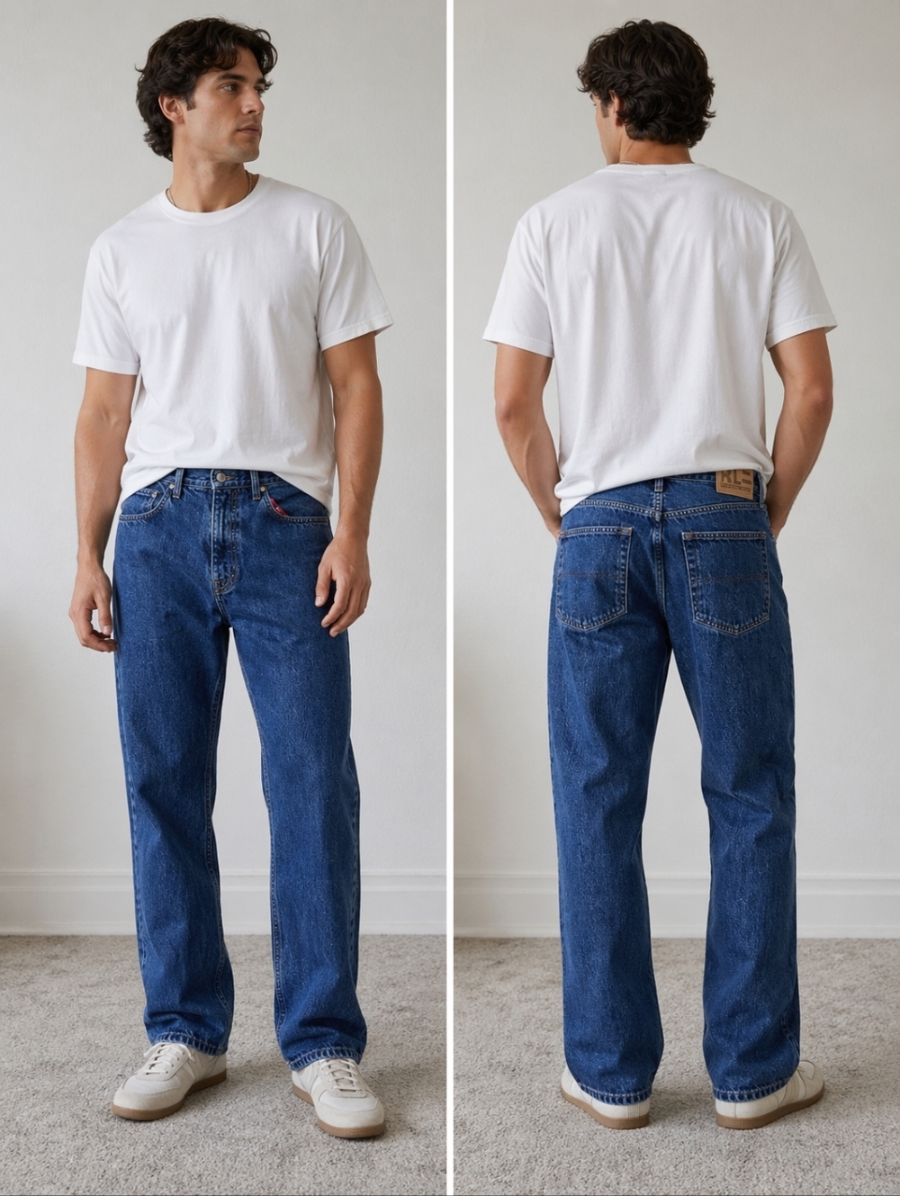 Ralph Lauren Polo Jeans Mens 34x32 Blue Denim (Act 37x32) Classic Dark Wash